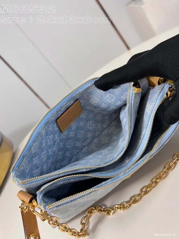 AAA Replica Ru Liv pochette double LOUIS VUITTON -24.5*13.5*6.5CM 0807